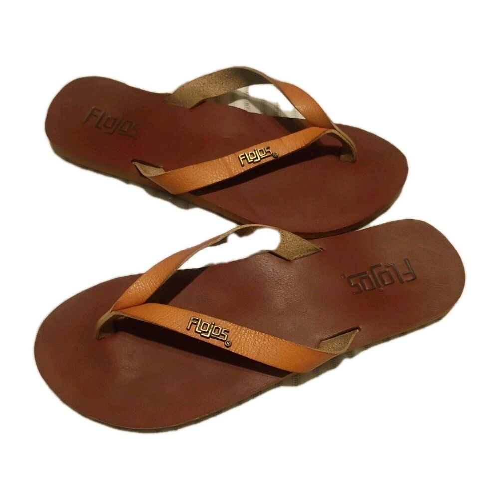 Flojos Women's Ladies Thong Sandals Flip Flops White Memory Foam Size 7